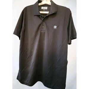 BMW Polo Shirt Mens Medium Logo Embroidered Collared Short Sleeve B7 READ